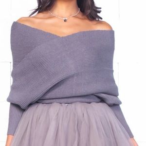 Cupshe off shoulder cross sweater